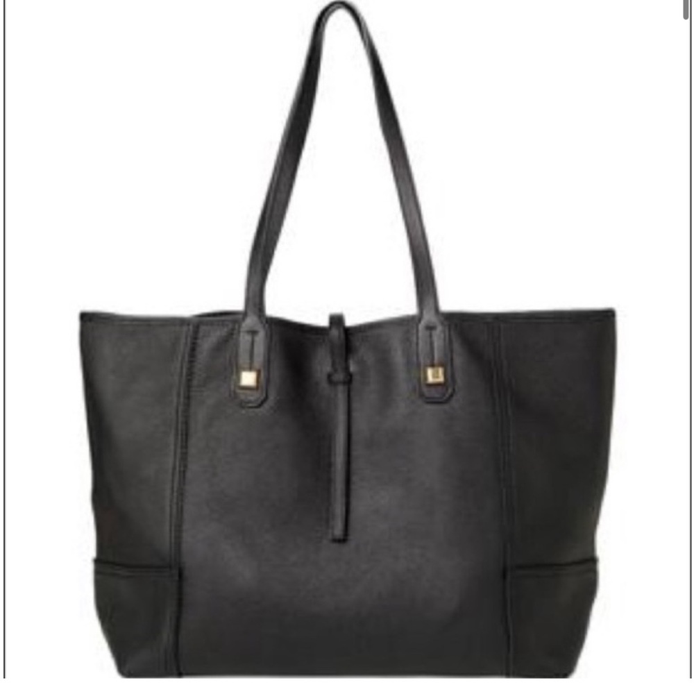 Stella & Dot Paris Market Tote in Black Leather